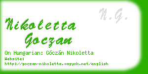 nikoletta goczan business card